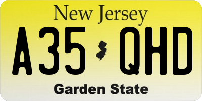 NJ license plate A35QHD
