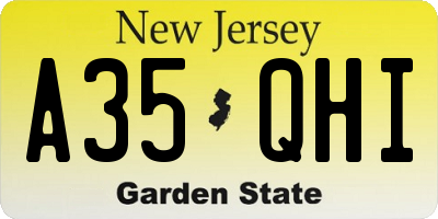 NJ license plate A35QHI