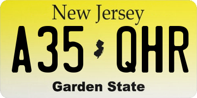 NJ license plate A35QHR