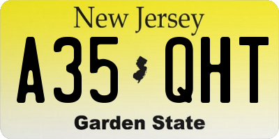 NJ license plate A35QHT