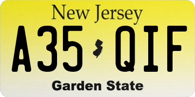 NJ license plate A35QIF