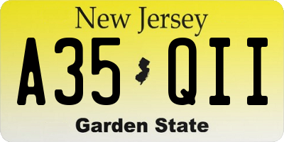 NJ license plate A35QII