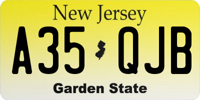 NJ license plate A35QJB