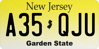 NJ license plate A35QJU