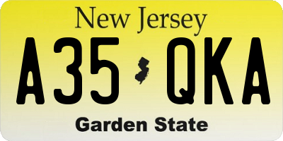 NJ license plate A35QKA
