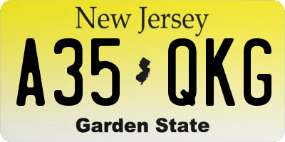 NJ license plate A35QKG