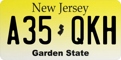 NJ license plate A35QKH