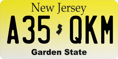 NJ license plate A35QKM