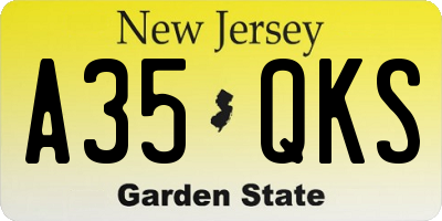 NJ license plate A35QKS