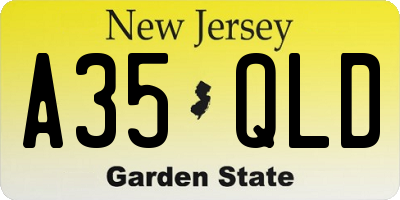 NJ license plate A35QLD