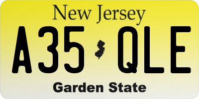 NJ license plate A35QLE