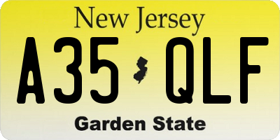 NJ license plate A35QLF