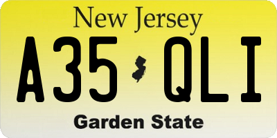 NJ license plate A35QLI