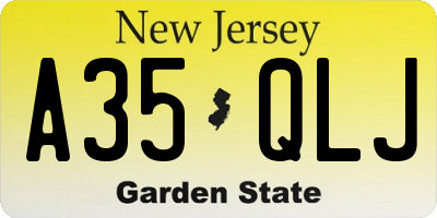 NJ license plate A35QLJ