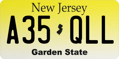 NJ license plate A35QLL