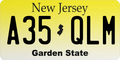 NJ license plate A35QLM