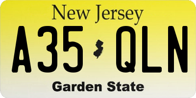NJ license plate A35QLN