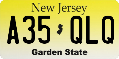 NJ license plate A35QLQ