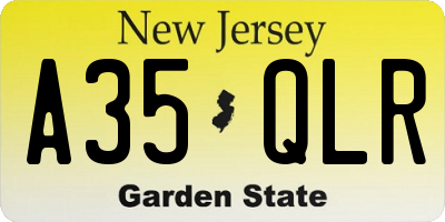 NJ license plate A35QLR