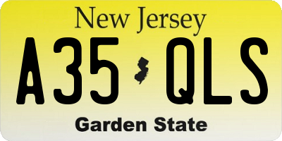 NJ license plate A35QLS