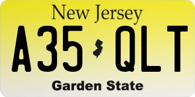 NJ license plate A35QLT