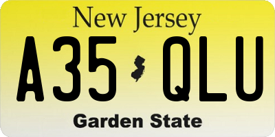 NJ license plate A35QLU