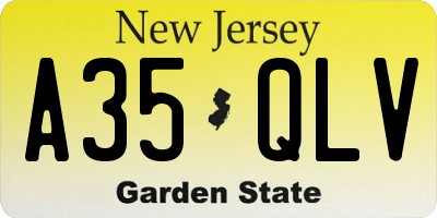 NJ license plate A35QLV