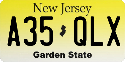 NJ license plate A35QLX