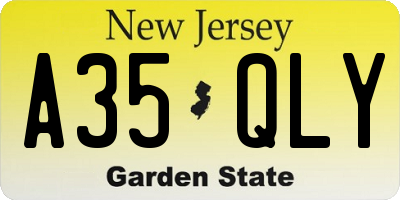 NJ license plate A35QLY