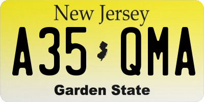 NJ license plate A35QMA