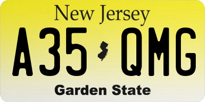 NJ license plate A35QMG