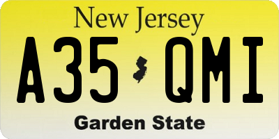 NJ license plate A35QMI