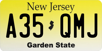 NJ license plate A35QMJ