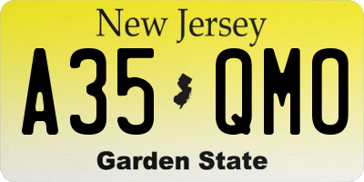 NJ license plate A35QMO