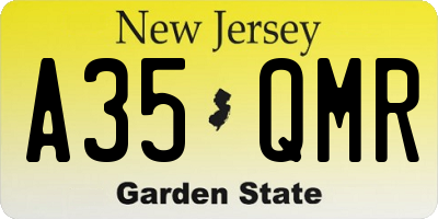 NJ license plate A35QMR