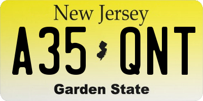 NJ license plate A35QNT