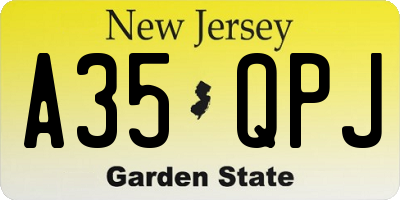 NJ license plate A35QPJ