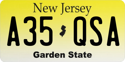 NJ license plate A35QSA