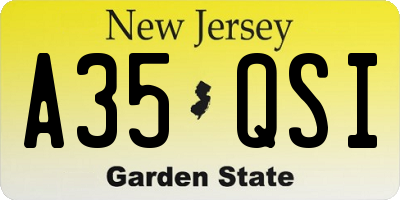NJ license plate A35QSI