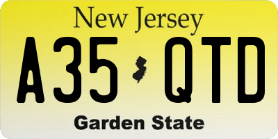NJ license plate A35QTD