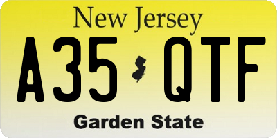NJ license plate A35QTF