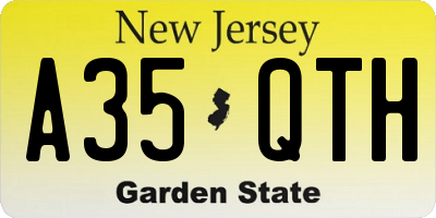 NJ license plate A35QTH