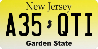 NJ license plate A35QTI