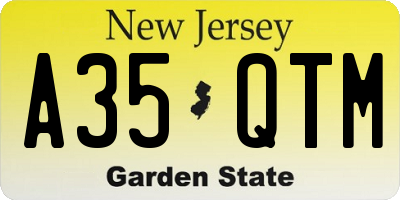 NJ license plate A35QTM