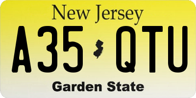 NJ license plate A35QTU