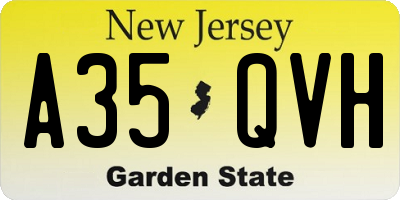 NJ license plate A35QVH