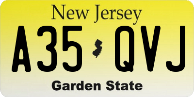 NJ license plate A35QVJ