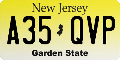 NJ license plate A35QVP