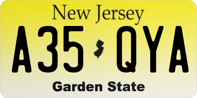 NJ license plate A35QYA