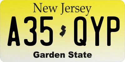 NJ license plate A35QYP